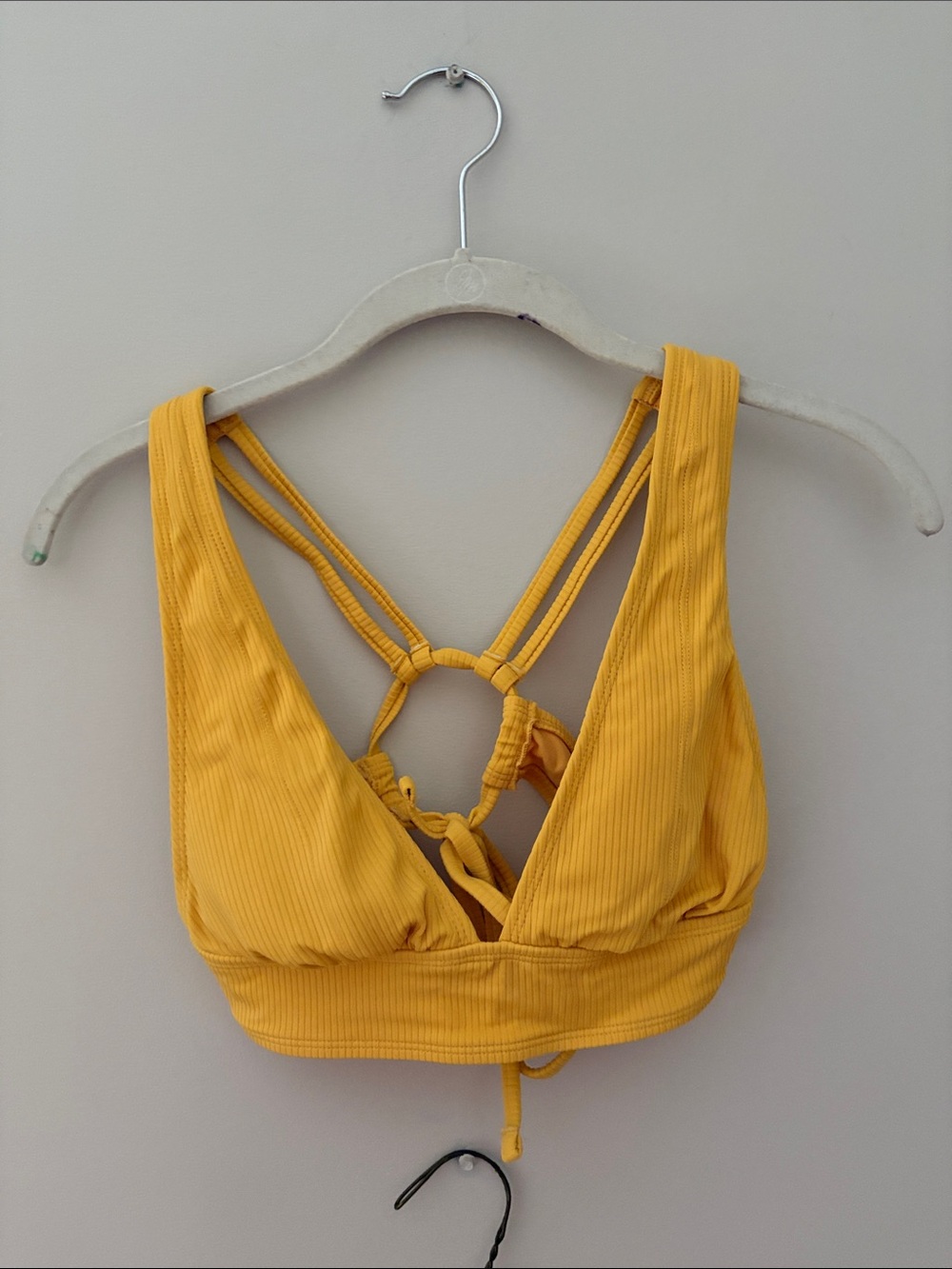 Xhilaration Yellow Ribbed Strappy Swim Bralette